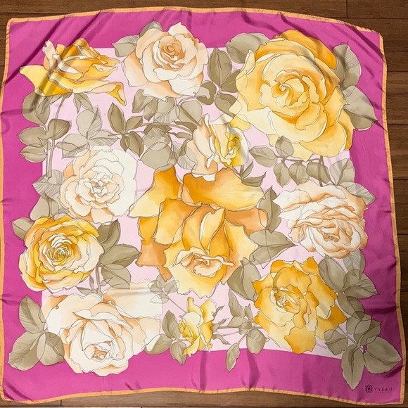 💗 Vintage VAKKO Couture Silk Scarf - Picture 4 of 4